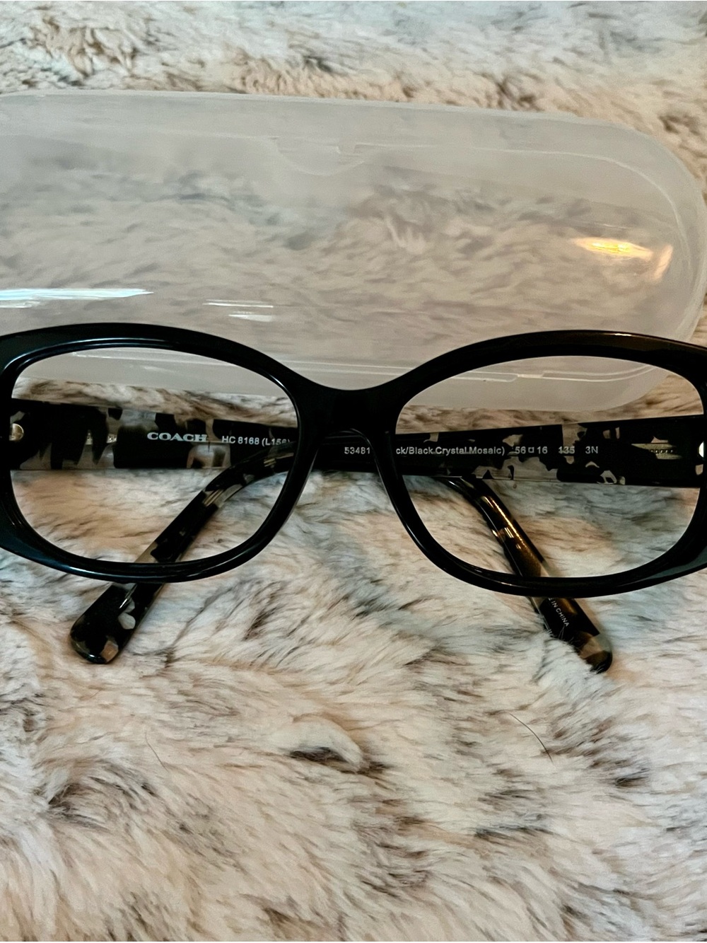 Coach Black Women’s Crystal Mosaic Eyeglass Frames